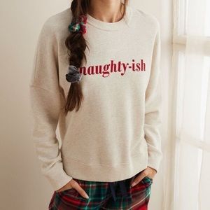 Aerie Oatmeal Naughty-ish Graphic Crewneck